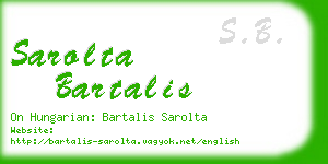 sarolta bartalis business card
